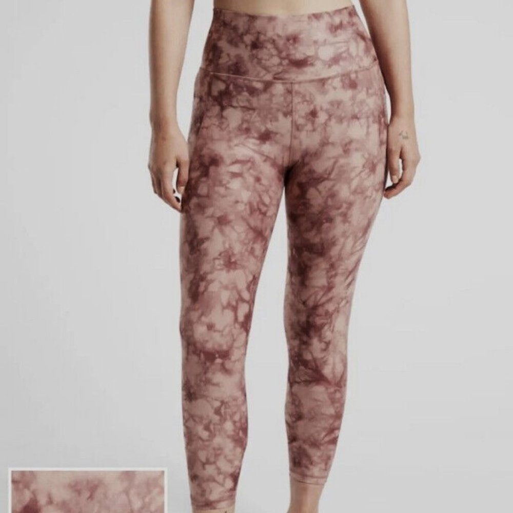 Athleta Salutation Stash Pocket II Printed 7/8 Tight 3X Riptide Palermo Pink